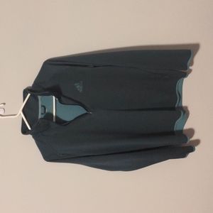 Adidas Climalite Grey blue/green halfzip size medium